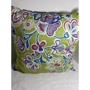 Tommy Hilfiger Floral Green 18" Pillow Decorative Throw Pillow